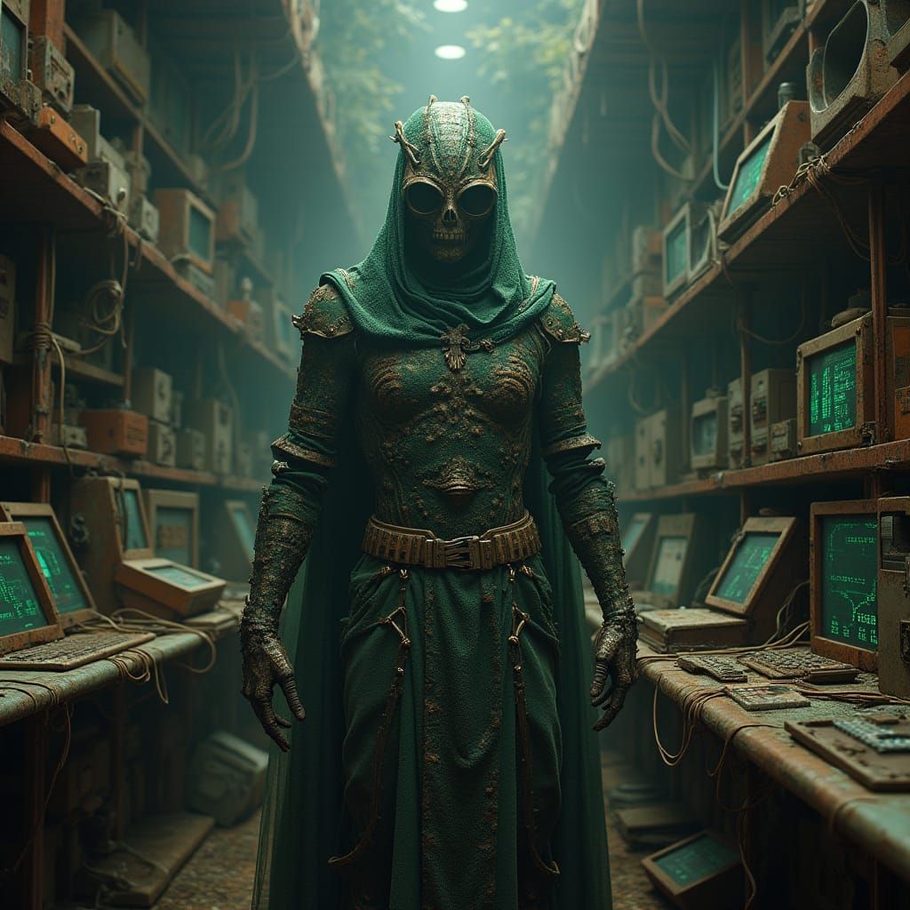 Ancient God of Lost Code, Shrouded in Binary Darkness