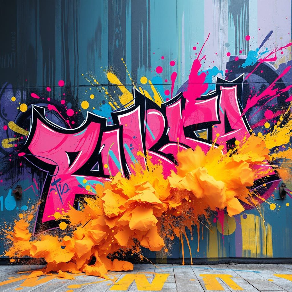 Dynamic Graffiti Artwork in Polychromatic Hues