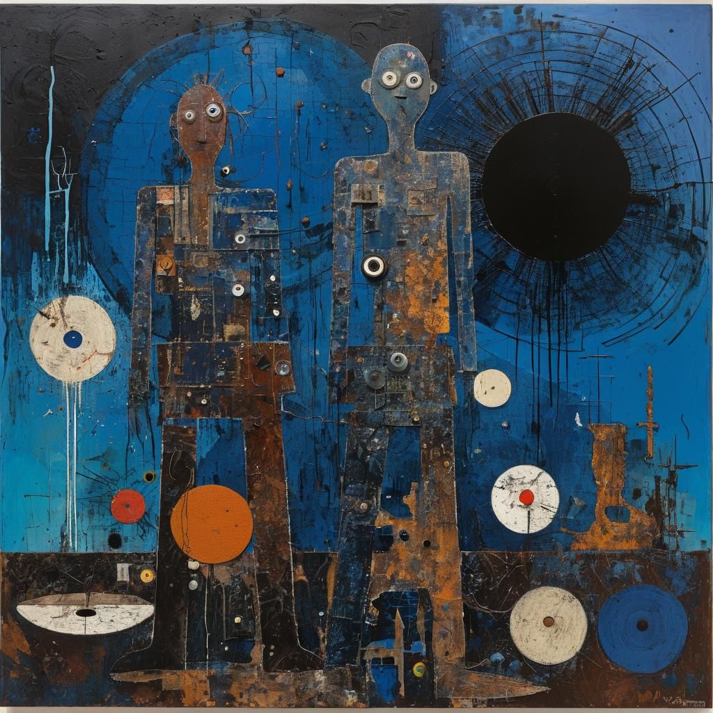 Decade of Dark-Blue Sins: A Surrealist Painting