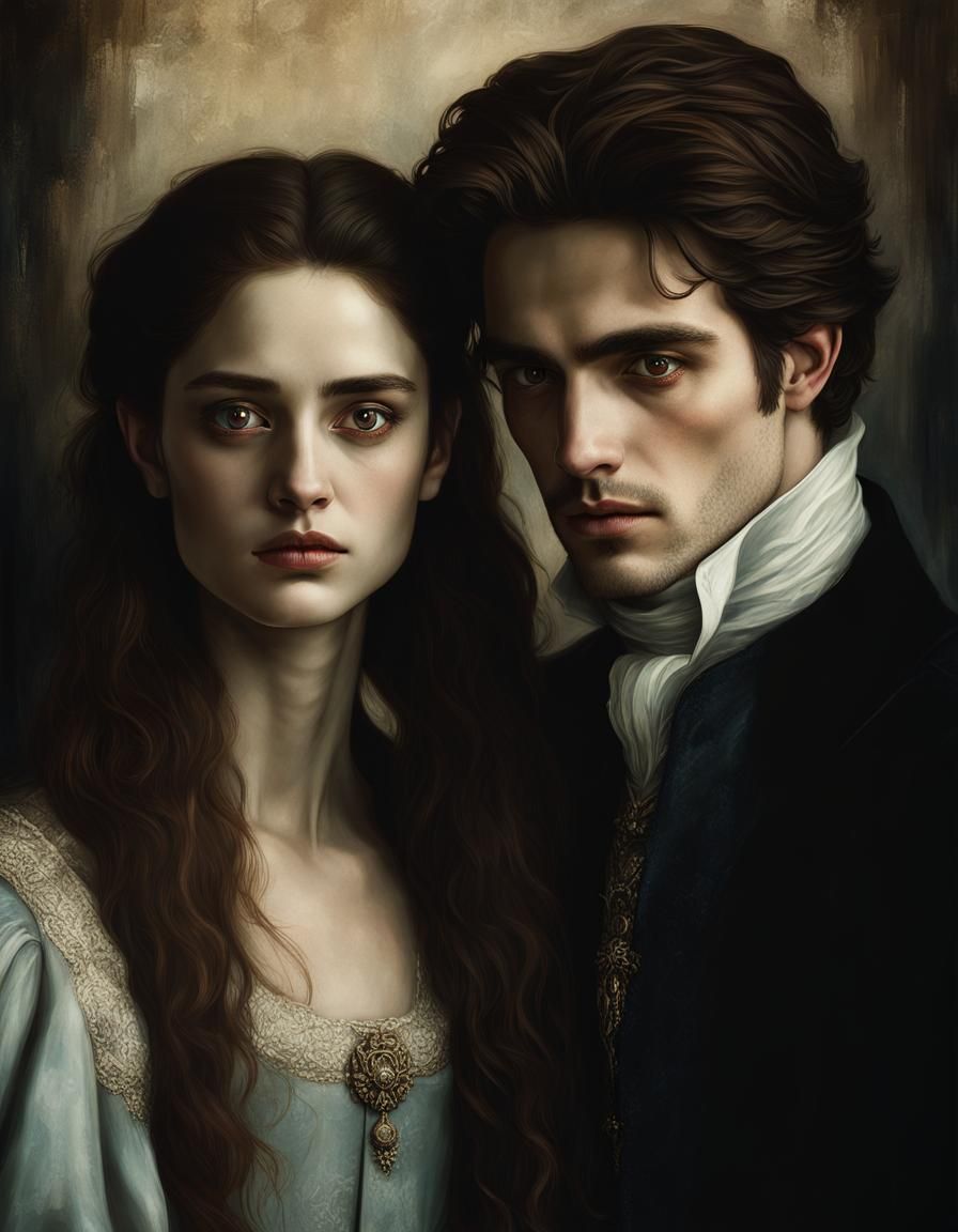 Edward and Bella Portrait in Renaissance Style