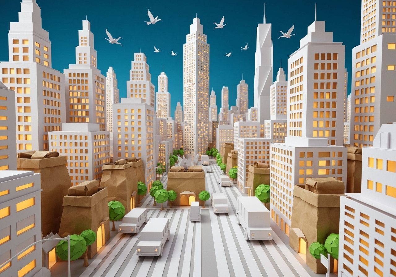 Paper Metropolis: A Detailed Paper Craft City