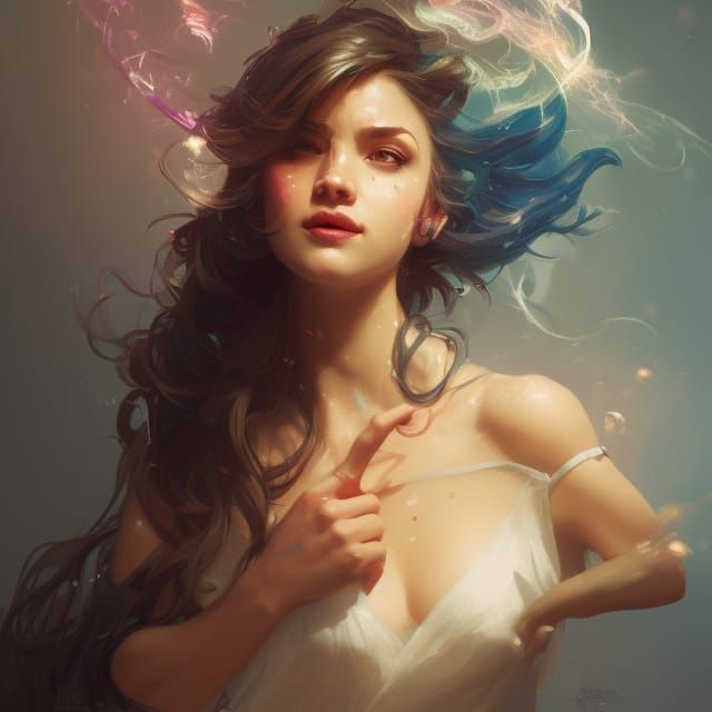 Magical Girl Portrait with Dynamic Lighting