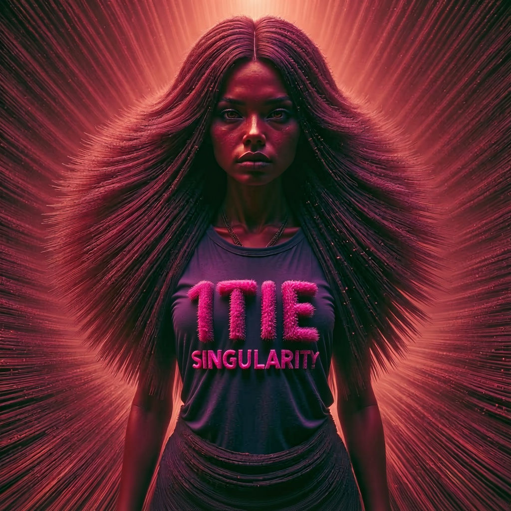 Attractive Woman with Flowing Hair in Sinister Style