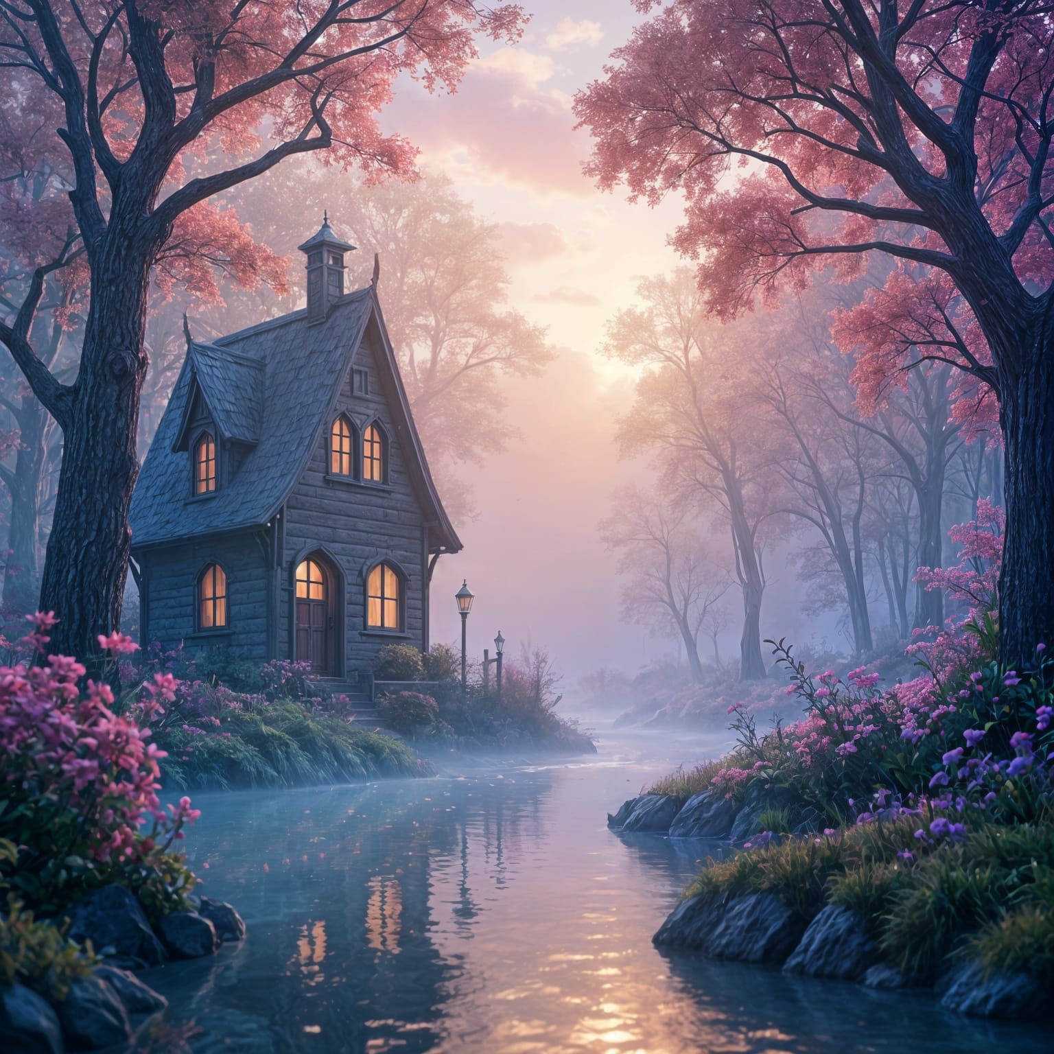 Luminous Mist: Hyperdetailed 3D Digital Art