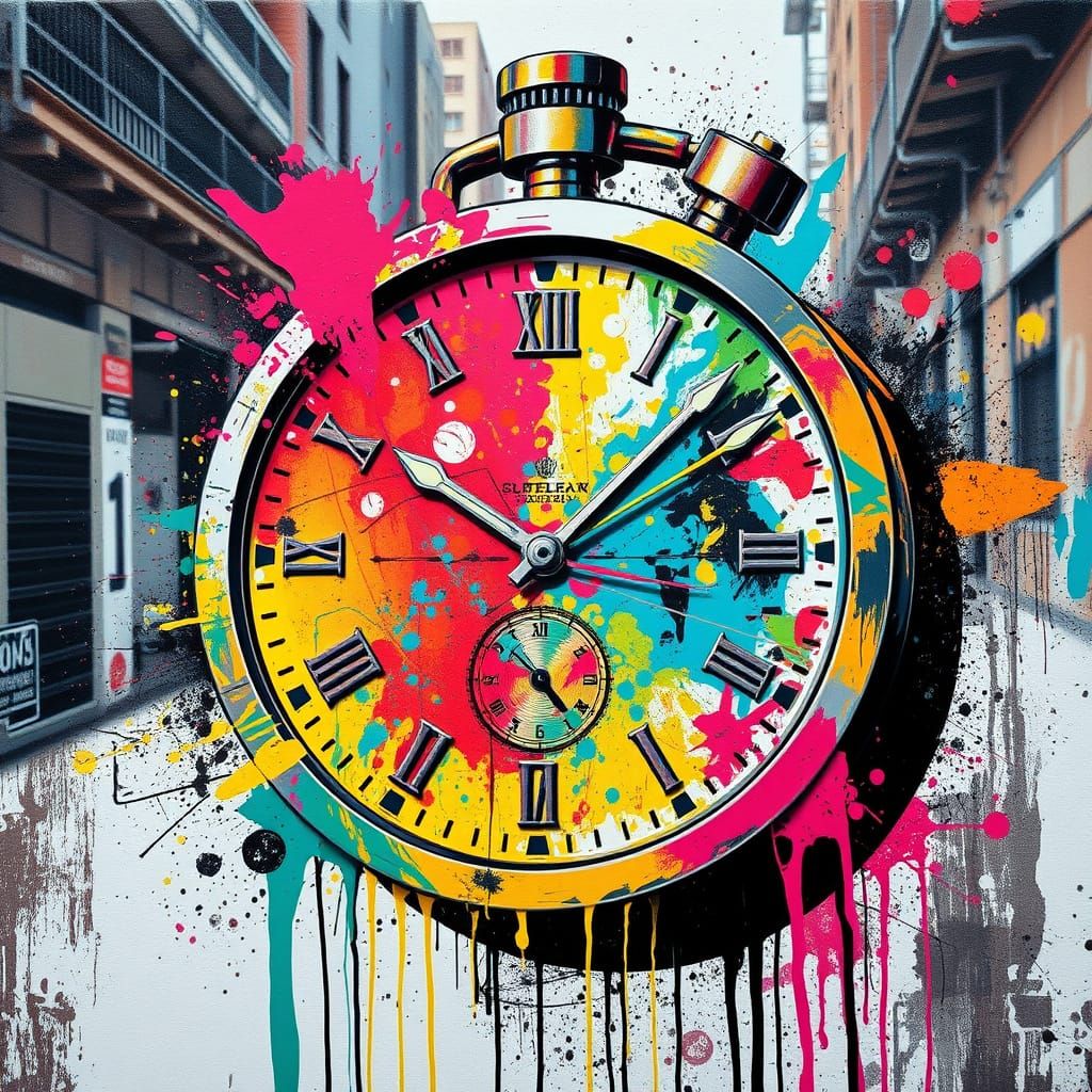 Vibrant Polychromatic Graffiti Art in High Contrast Urban La...