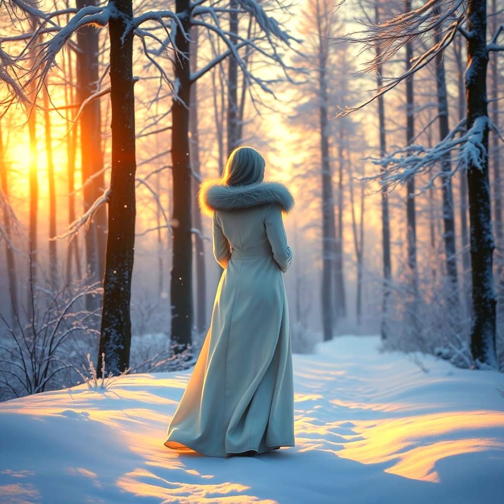 Winter Wonderland Scene in Whimsical Style