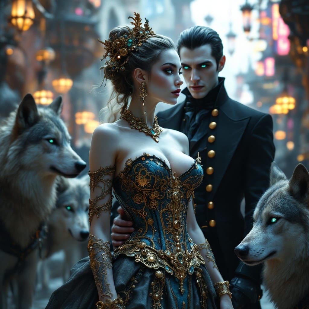 Surreal Steampunk Goddess in Ethereal Hyperrealism