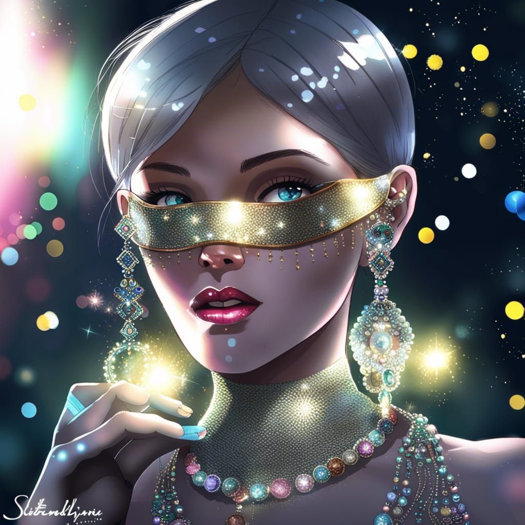 Enigmatic Stranger with Glittering Accessories