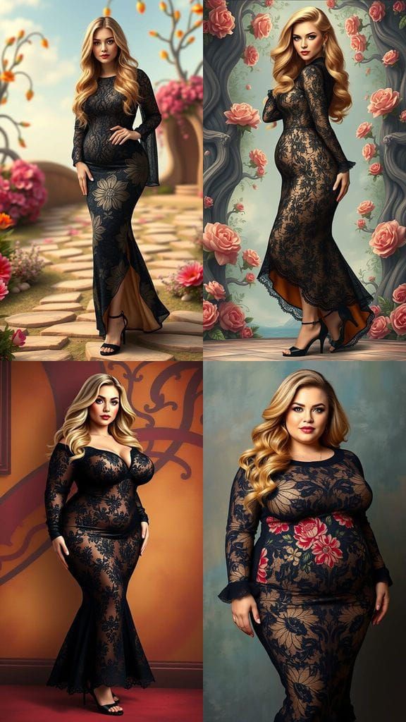 Sensual Woman in Tropical Fantasy Landscapes