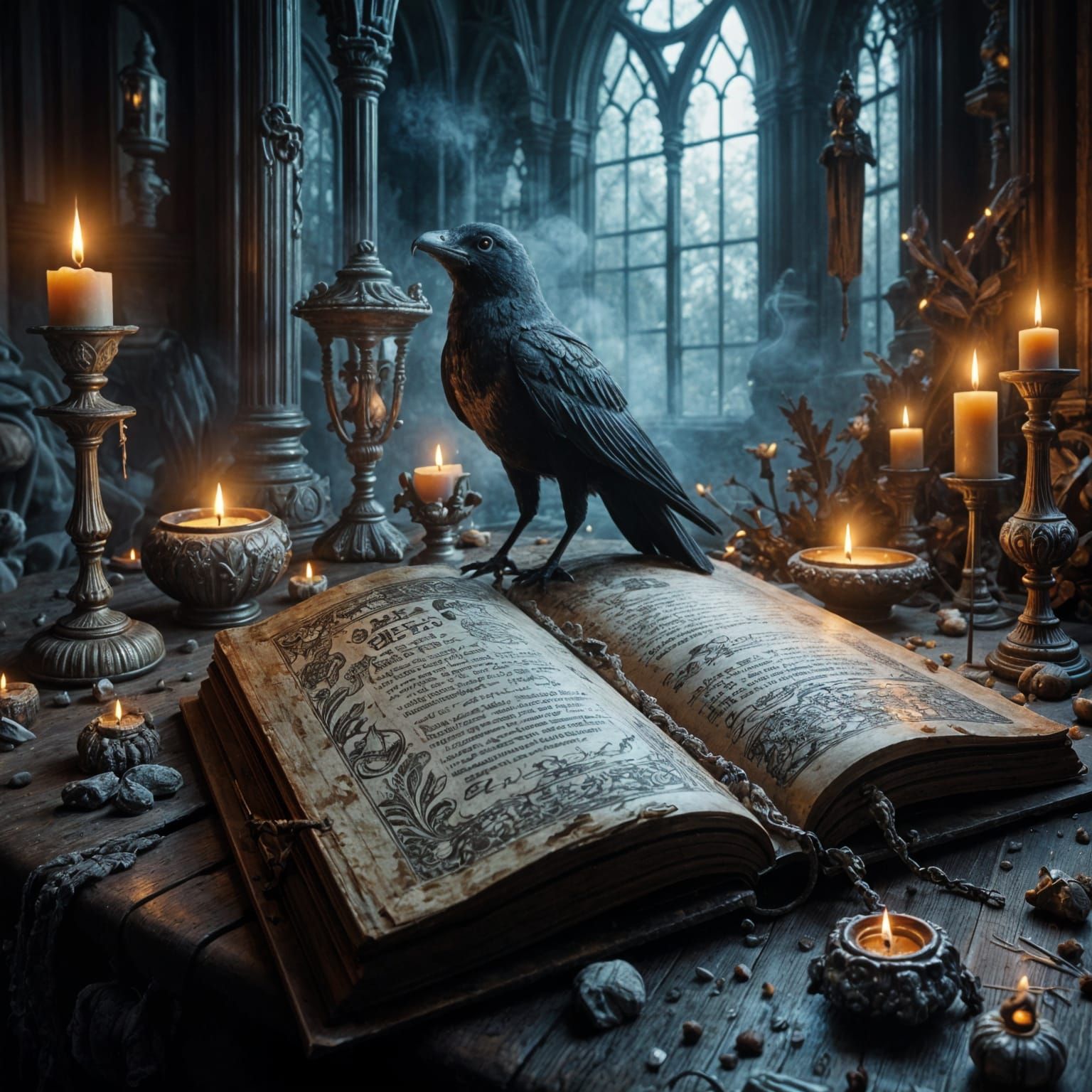 Ancient Book of Shadows Unveiled in Mystical Illumination