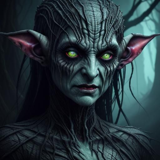 Eldritch Horror: Grotesque Demon in Bioluminescent Mist