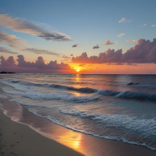 Feathers Drifting on Beach at Sunset