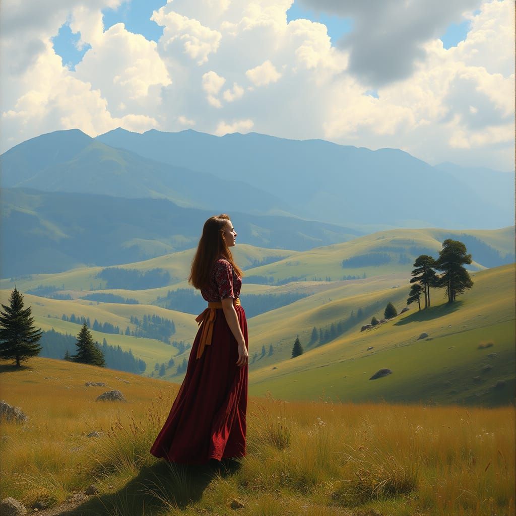 Ethereal Landscape in a Romantic Style