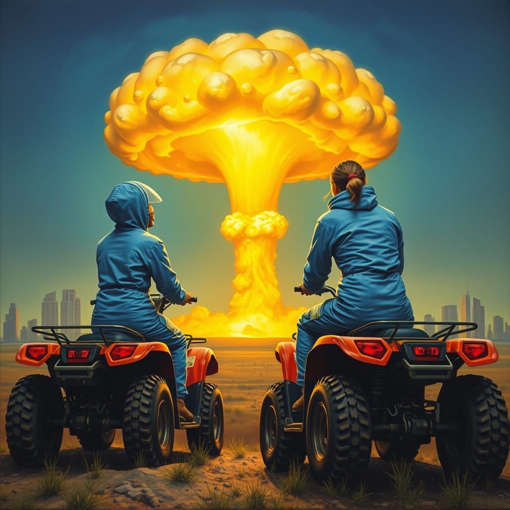 Surreal Nuclear Explosion Watched by Gossiping Girls in Radi...