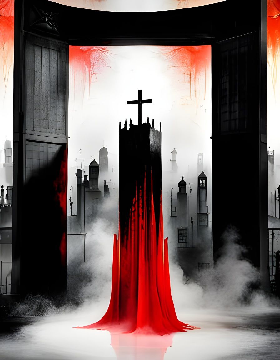 Nightmarish Surreal Altar in Mixed Media