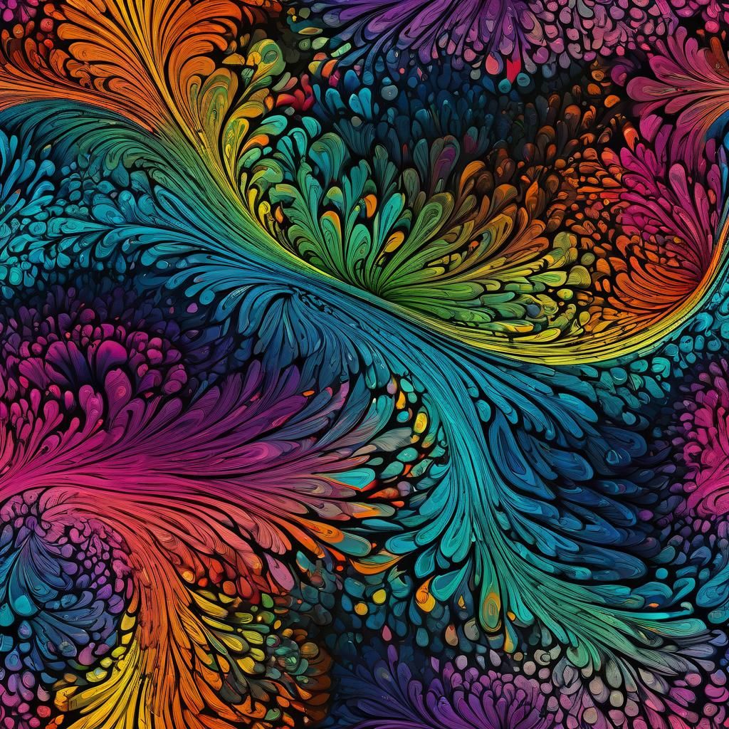 Exotic Fractal Neurographic Drawing in Organic Abstraction