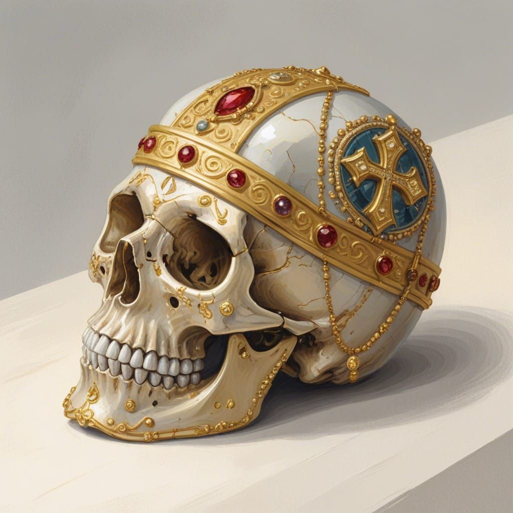 Golden Saint's Relic in Digital Oil Paint Style