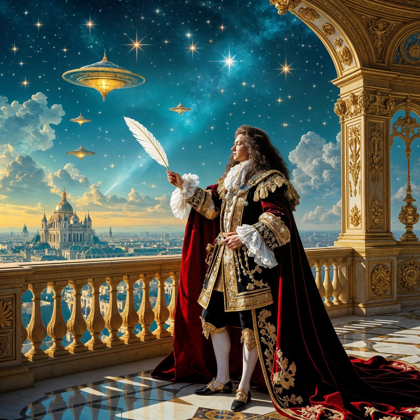 Baroque Monarch Maps Constellations on Alien Planet