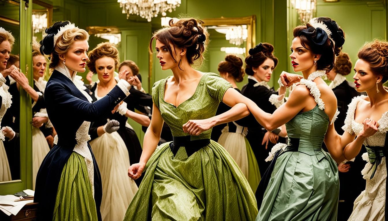 Scandalous Girls' Brawl Before the Ball, 1800