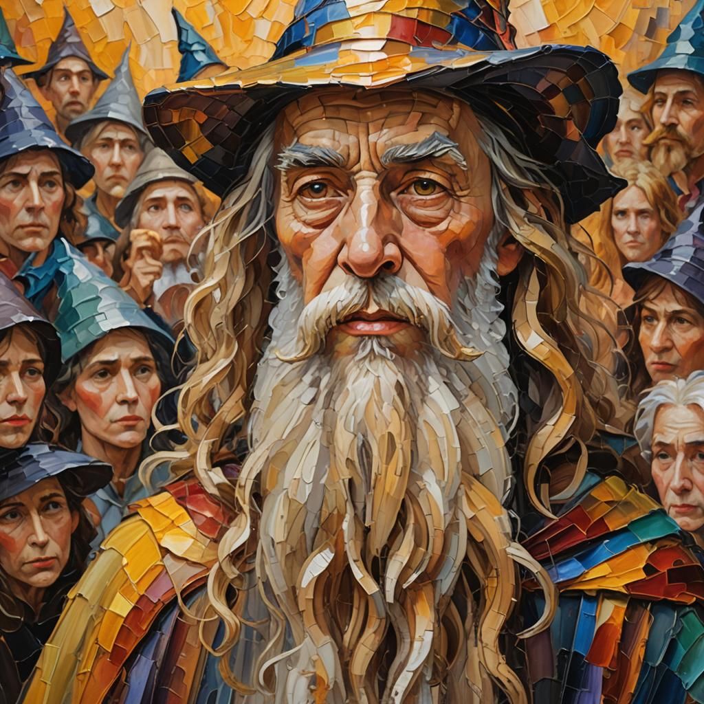 Wizard's Speech: An Expressionist Oil Painting