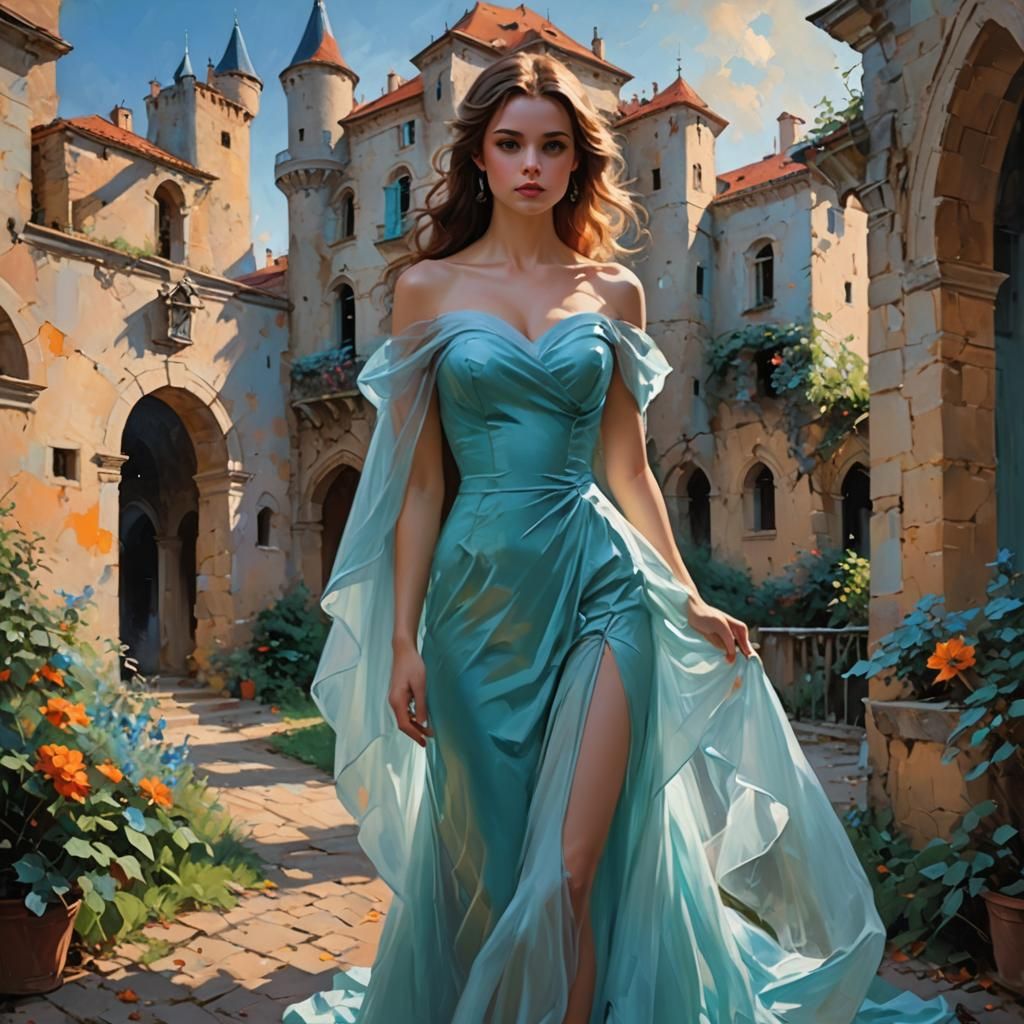 Frightened Woman and Ghost in Volegov Style