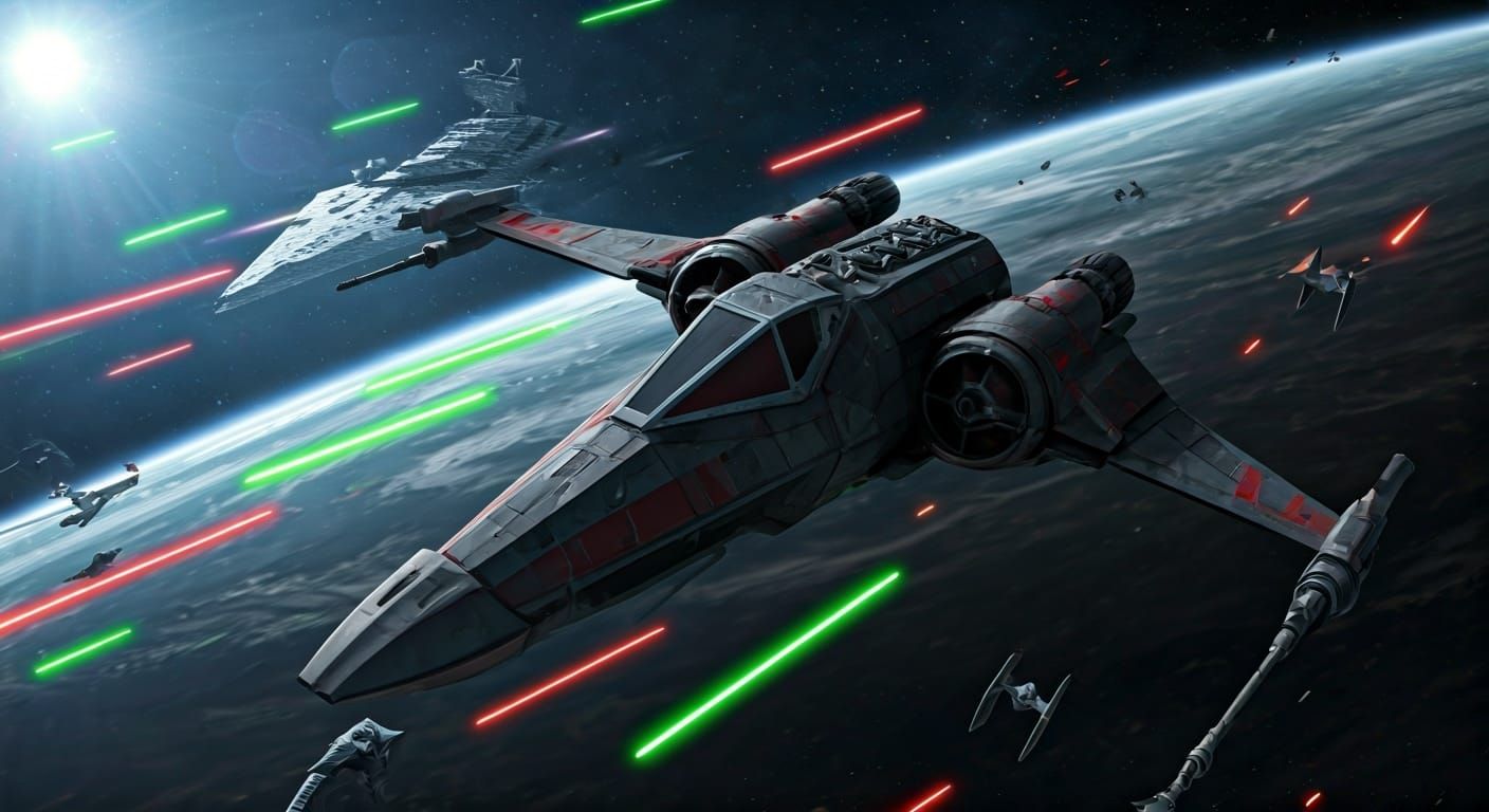 Next-Gen Starfighter in a Star Wars Dogfight