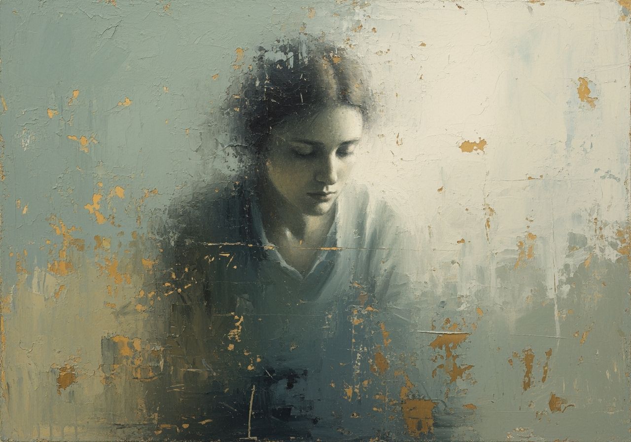 Lone Figure in Sfumato Oil Painting