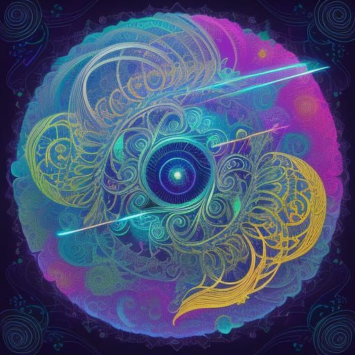 Whimsical Unicorn Made of Sparkling Rainbow-Colored Sewing M...