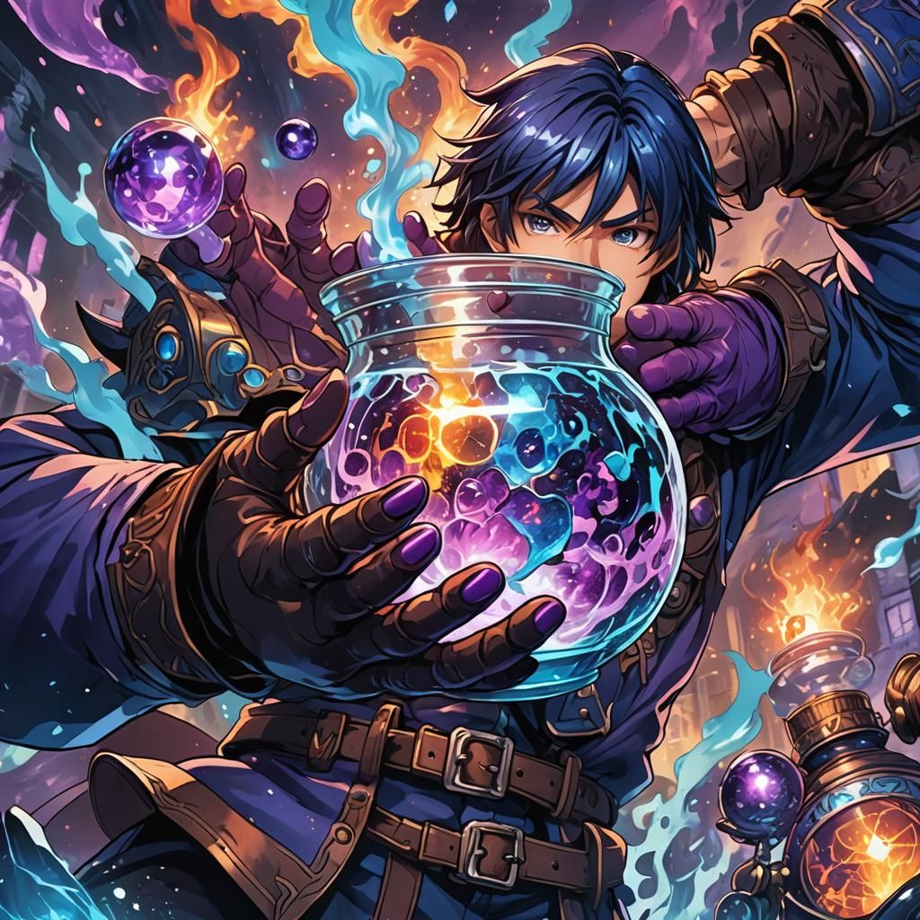 Massive Mana Potion in Manga Comic Style