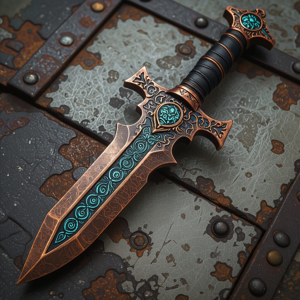Skeleton Key Sword in Detailed Matte-Painted Style