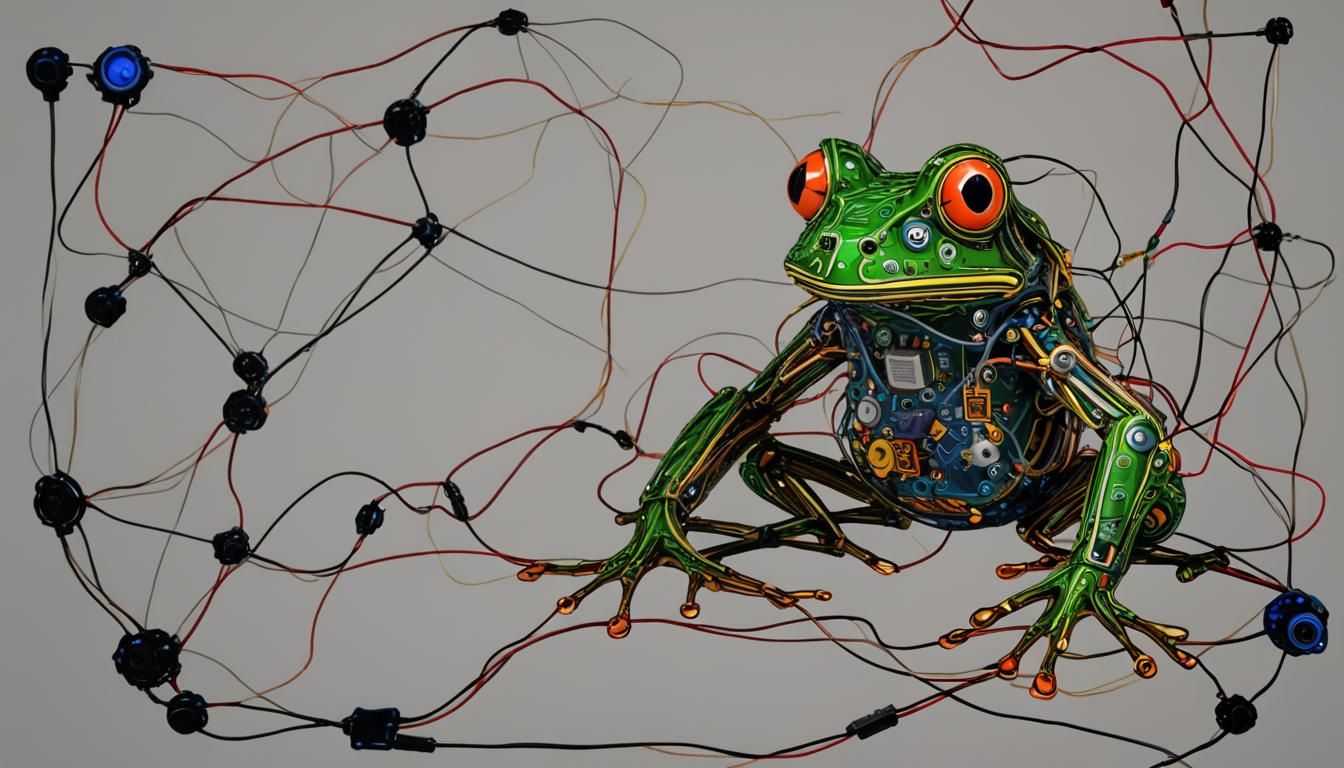 Cyberpunk Master Frog of Circuits and Connections