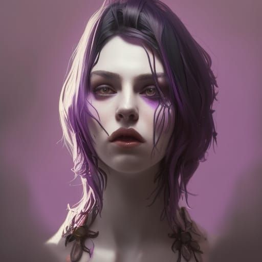 Goth Lesbian Pride Portrait in Artstation Style