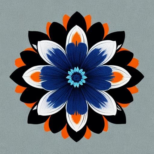 Blue, Black, and Orange Flower