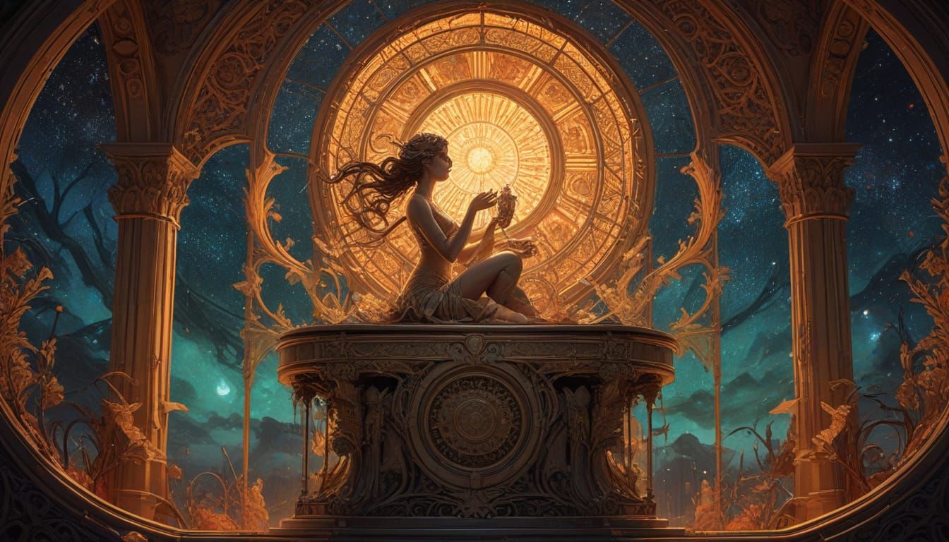 Antique Music Box Projects Celestial Holograms