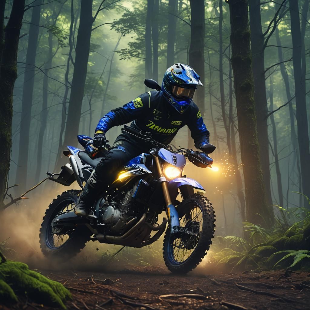 Yamaha YZ 125cc Motorcycle in Foggy Forest