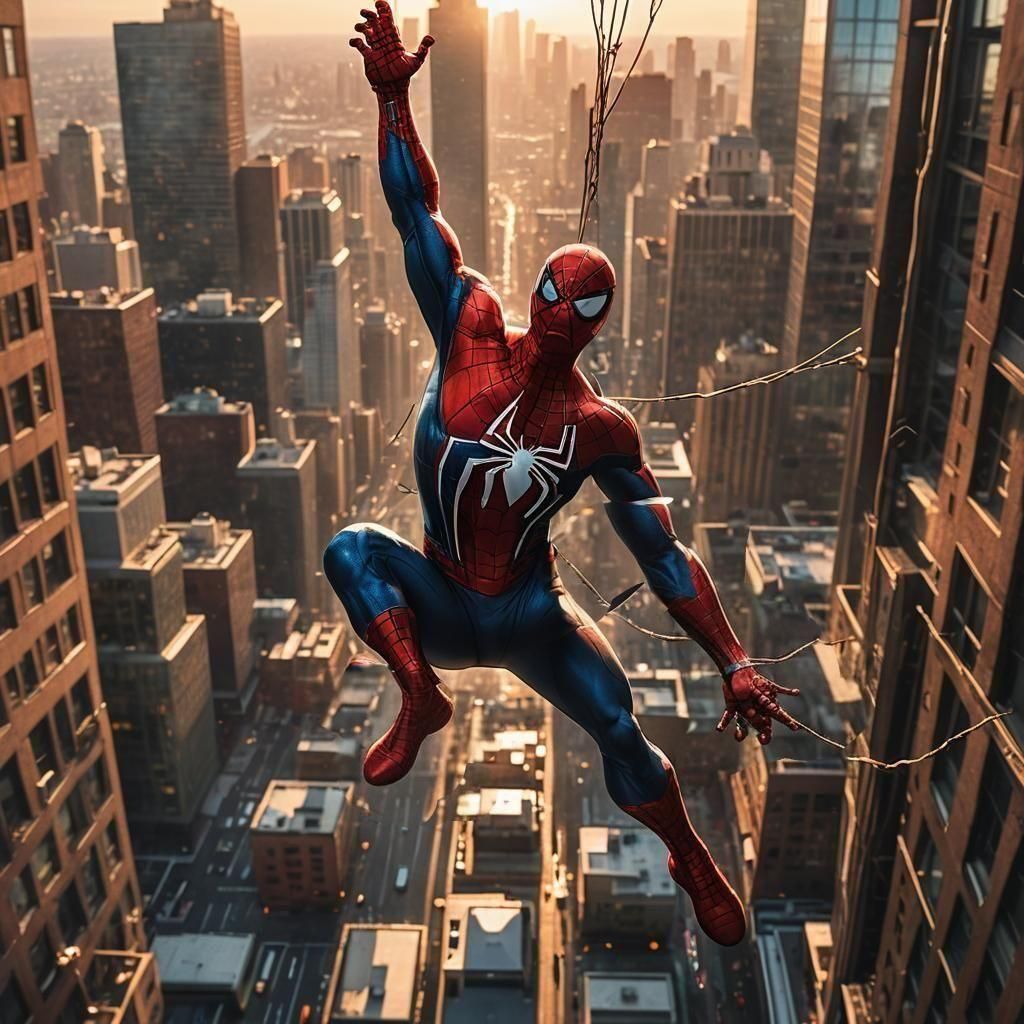 Photorealistic Spiderman on Web