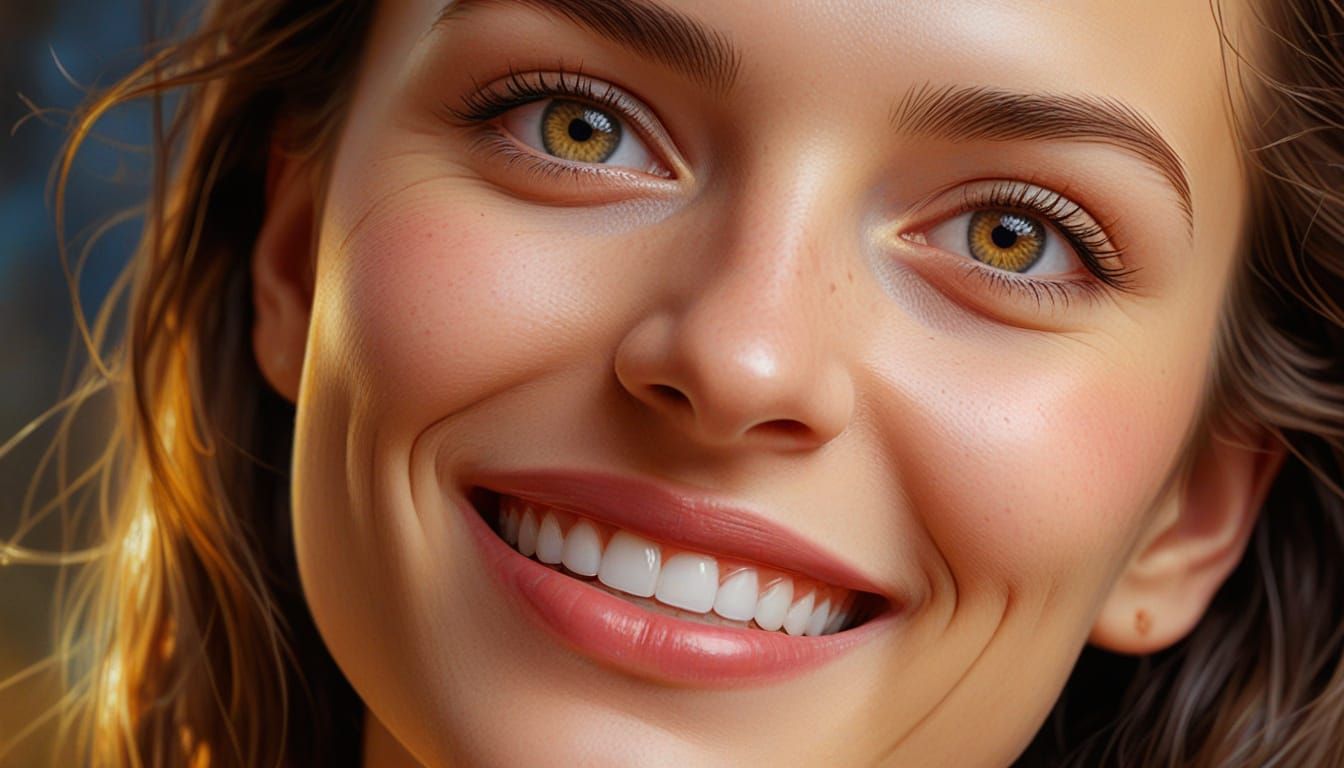 Surreal Woman Portrait in Vibrant Oil Painting