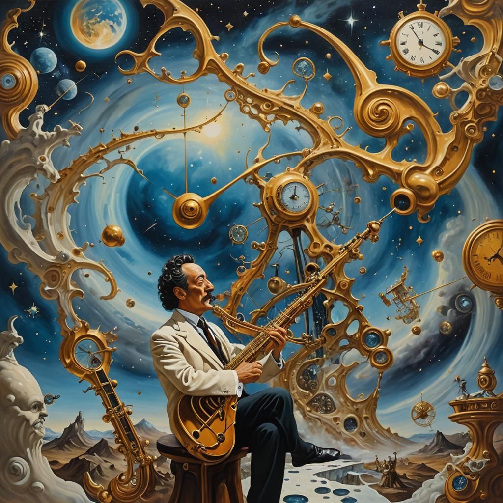 Surreal Heavenly Orchestra with Melting Clocks