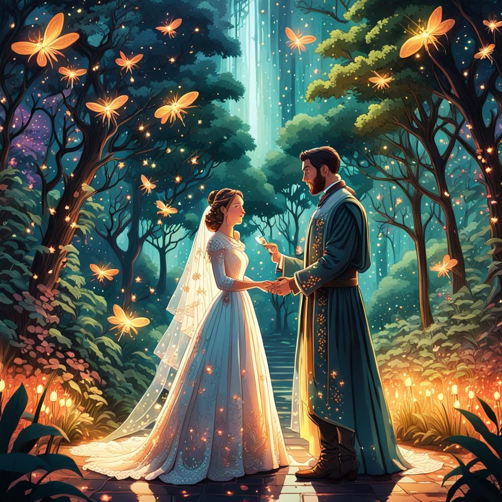 Fantasy Garden Wedding Concept Art in 8K