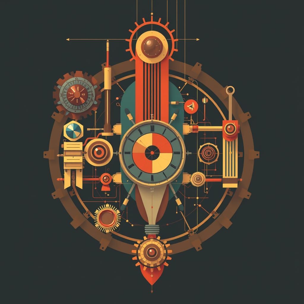 Geometric Precisionism Steampunk