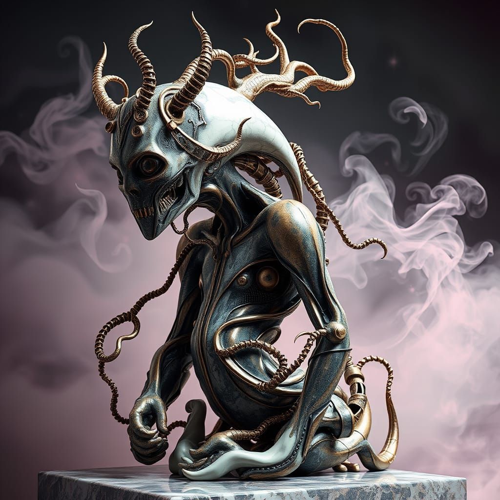 Biomechanical Surrealist Masterpiece with Dreamlike Qualitie...