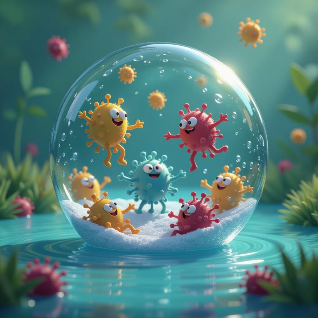 Quirky Microbes Synchronized Swimming in Water Droplet