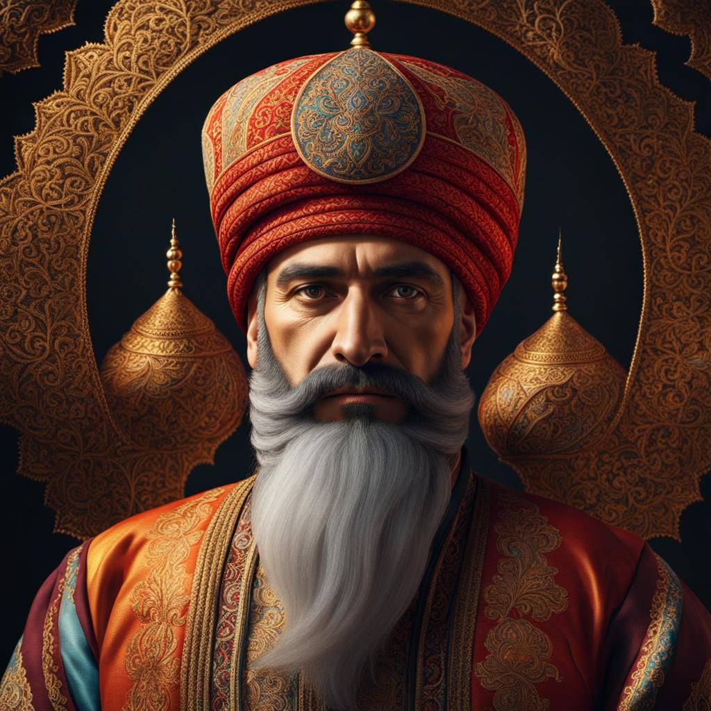 Turkish Man in Ottoman Clothing, Photorealistic Style