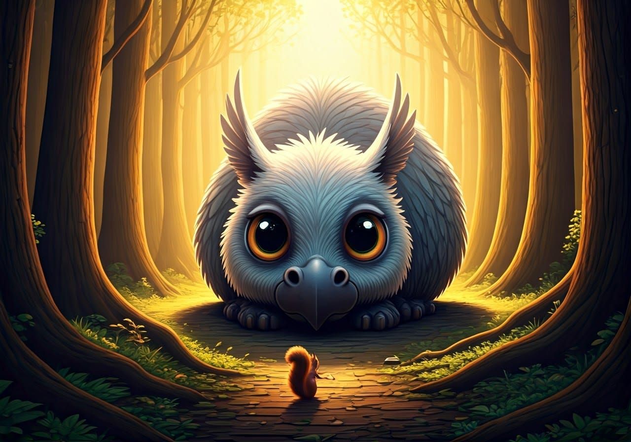 Magnificent Hippogriff in Forest Glory