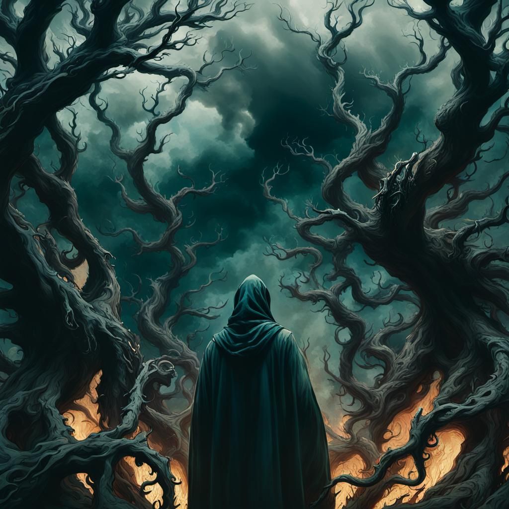 Nightmarish Figure at the Gates of Hell