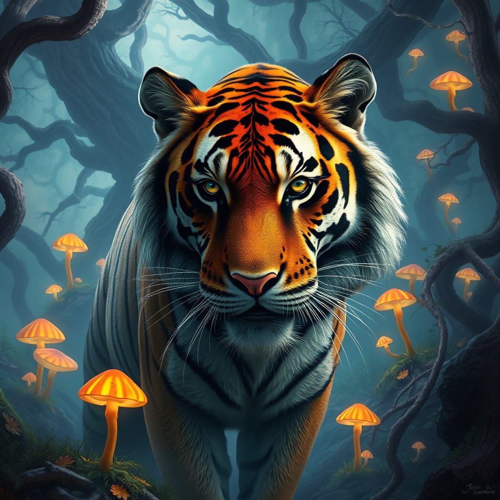 Majestic Tiger in a Mystical, 8K Matte Painting