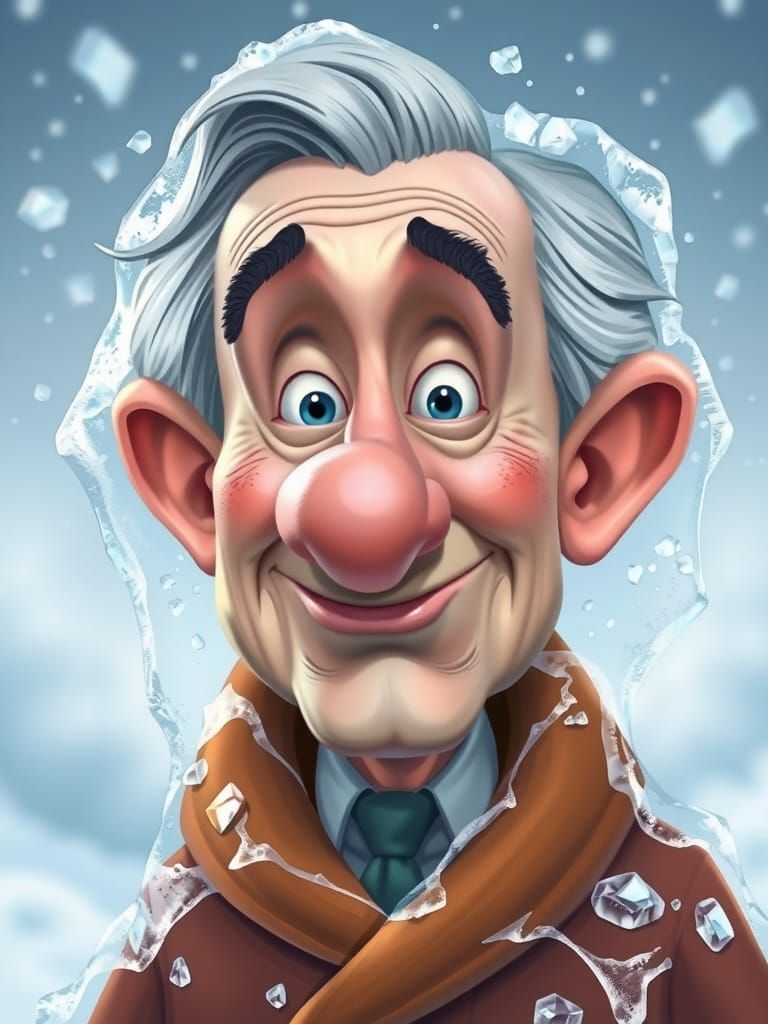 Caricature of Walt Disney Frozen in Ice
