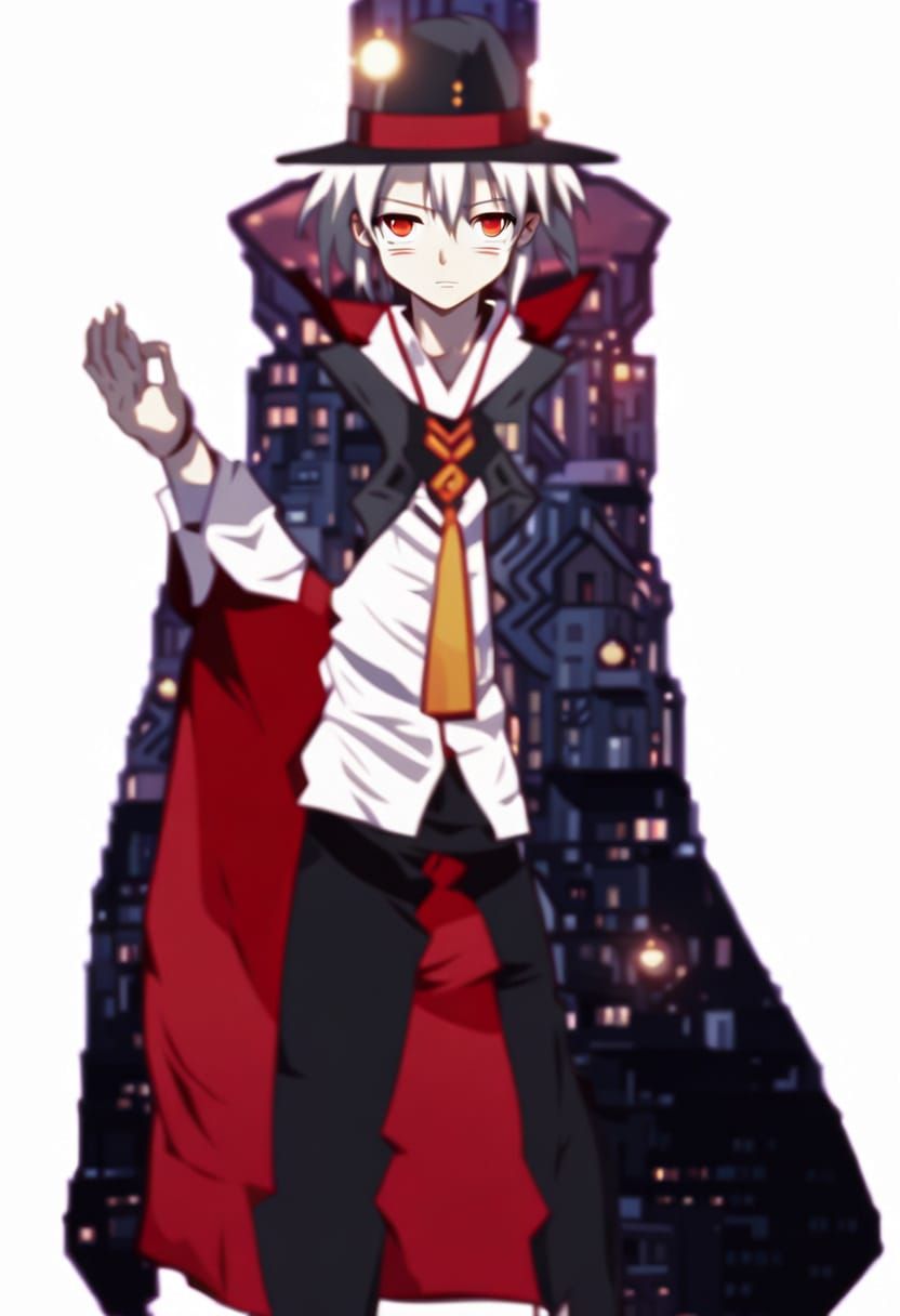 Mikado Sannoji in Vibrant Cyberpunk Cityscape