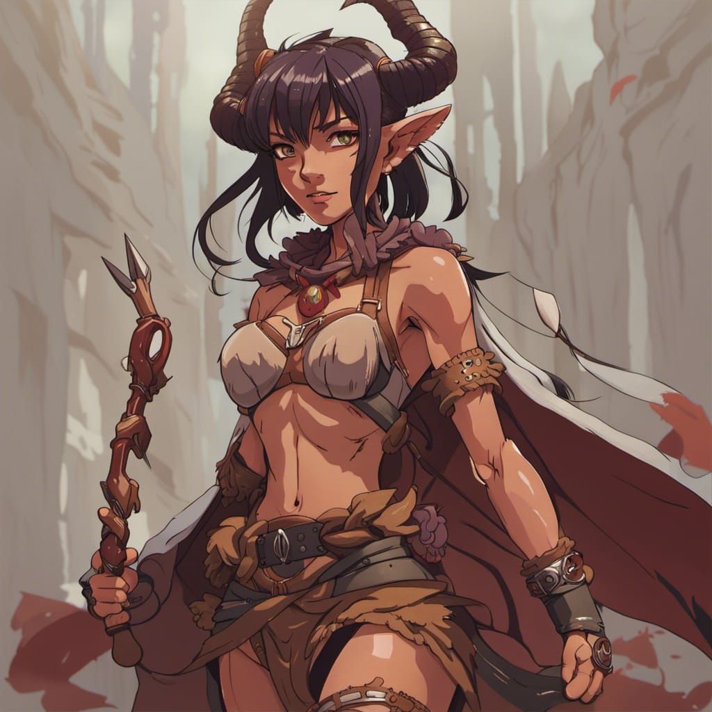 Tiefling Barbarian Transformation: Studio Ghibli Anime Art