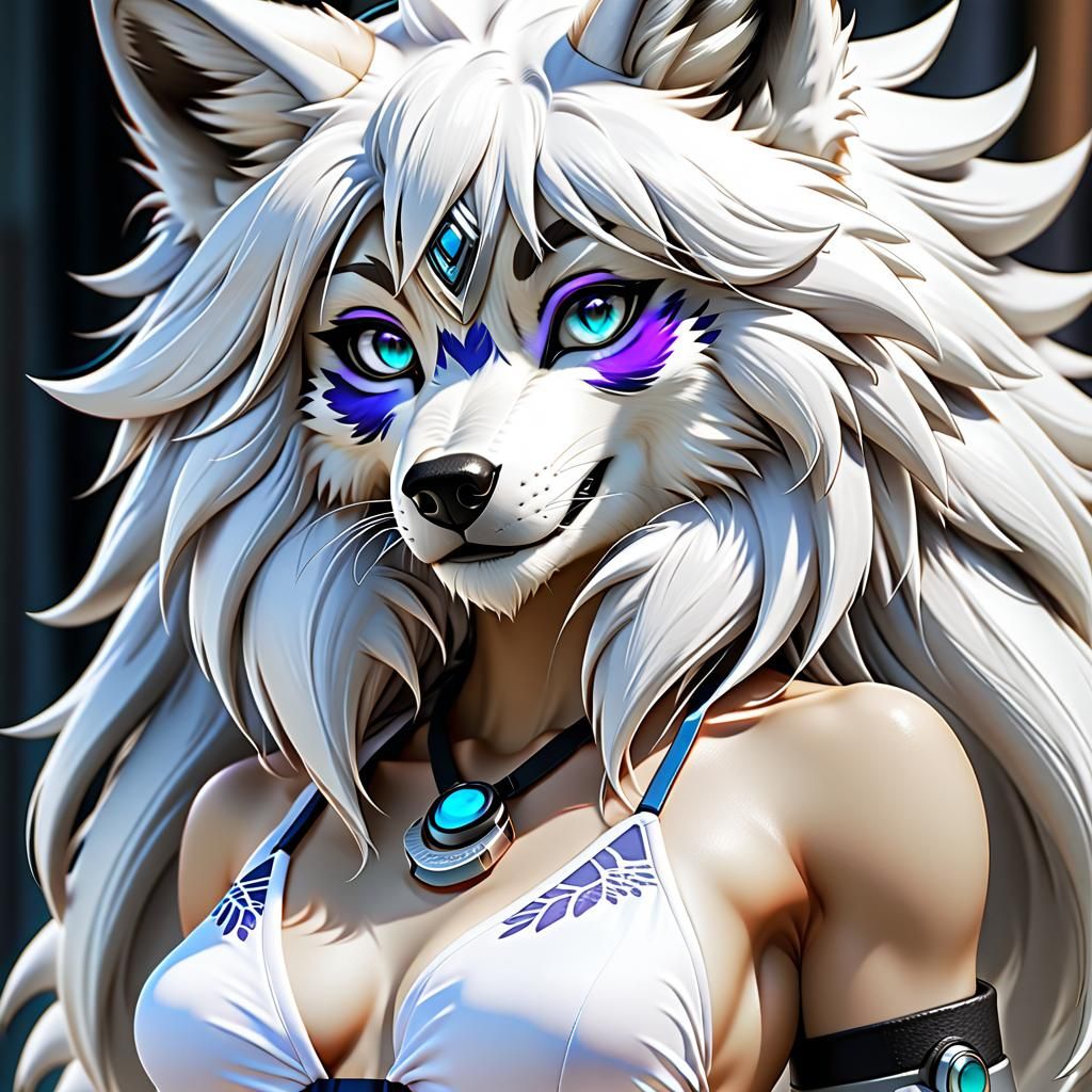 Anime Female Wolf Furry in Bikini